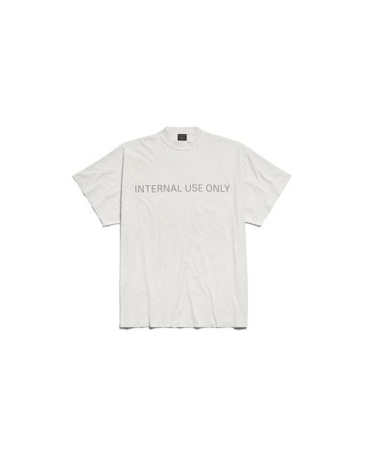 T-shirt inside-out internal use only oversize di Balenciaga in White
