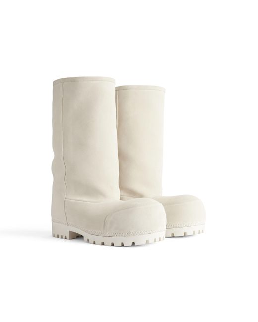 Balenciaga White Alaska Fur High Boot
