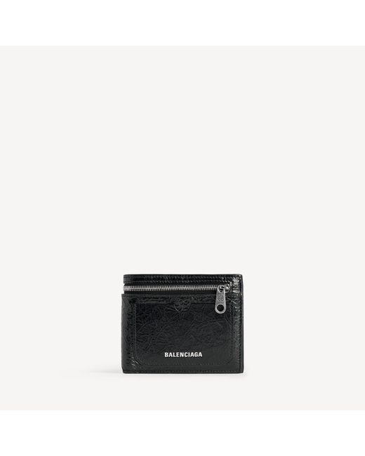Balenciaga Black Superbusy Square Folded Wallet for men