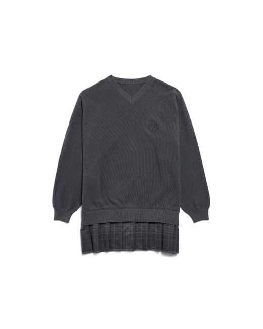 Balenciaga Gray Layered Sweater Dress