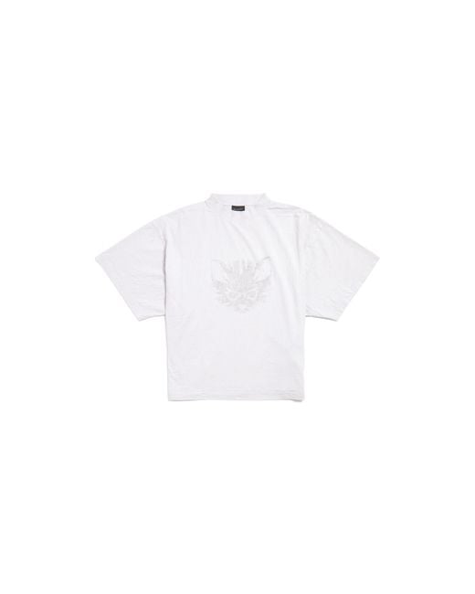 Balenciaga White Kittycat Cropped T-shirt