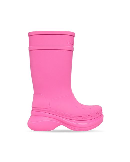 Balenciaga Pink X Crocs Stiefel mit Logo-Prägung