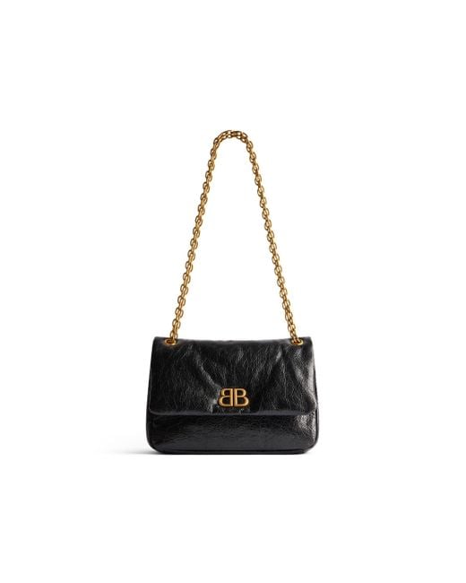 Balenciaga Black Monaco Leather Shoulder Bag