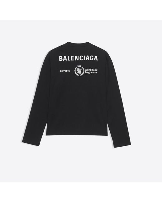 Balenciaga Cotton Wfp Medium Long Sleeves T-shirt in Black for Men - Lyst