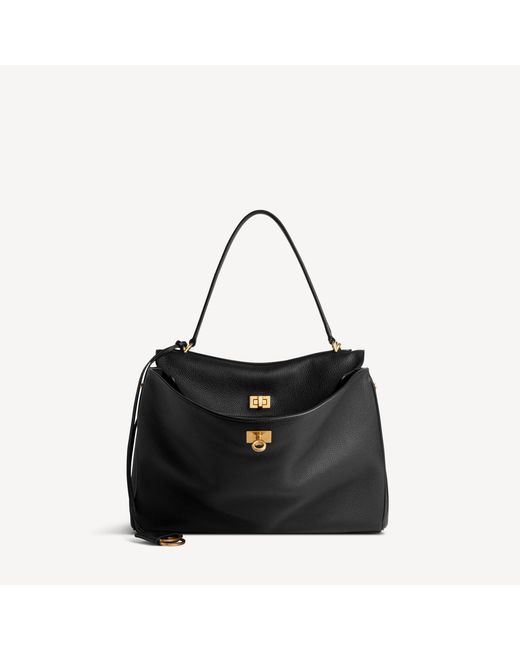 Balenciaga Black Rodeo Handbag Medium Grained Calfskin