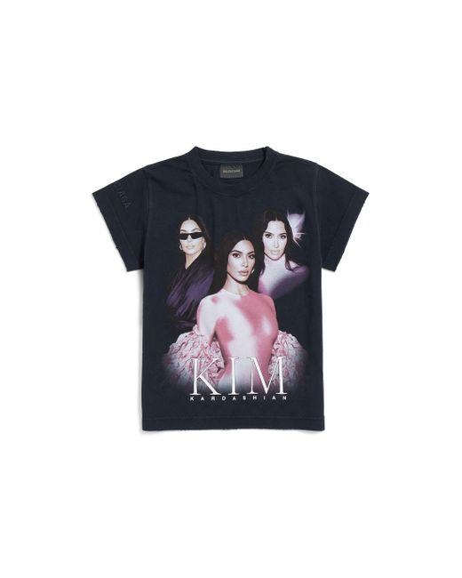 Camiseta Shrunk Kim K Balenciaga de color Black