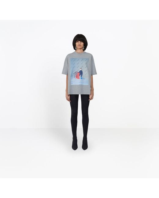 Balenciaga Photoshoot Oversized T-shirt in Grey | Lyst Canada