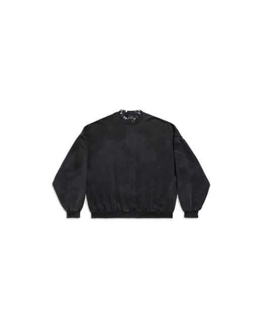 Balenciaga Pierced round oversized-sweatshirt in Black für Herren