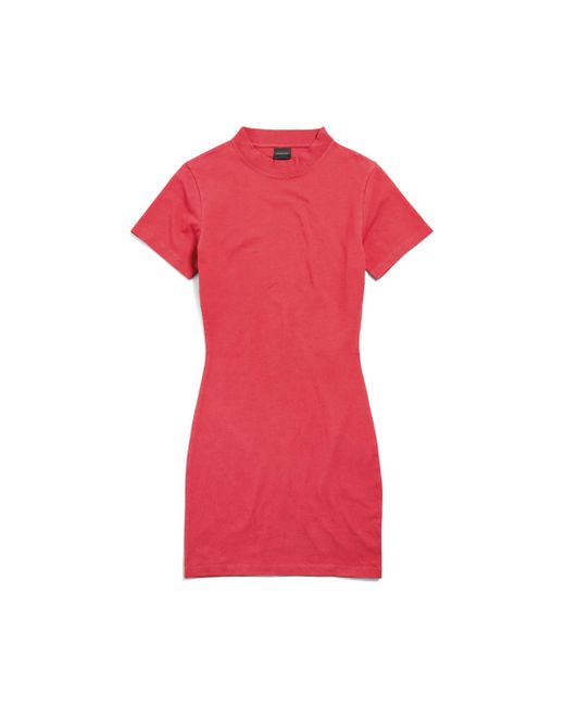 Balenciaga Red Mini T-Shirt Dress