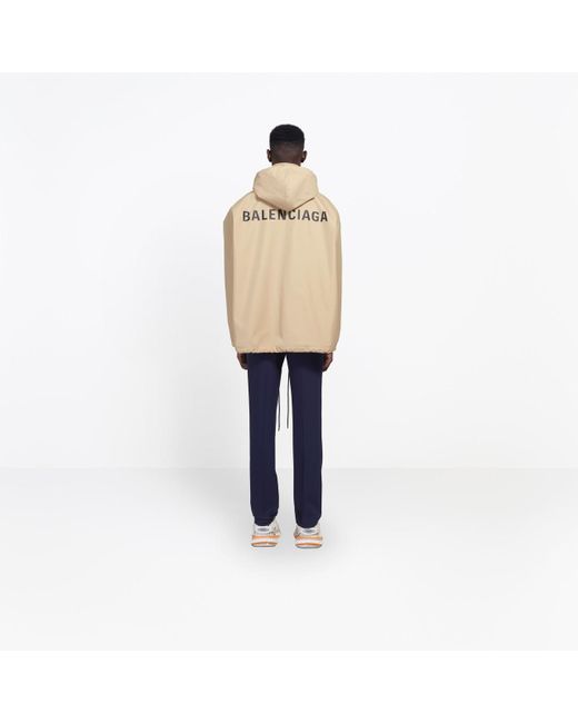 Balenciaga Logo Raincoat in Natural for Men | Lyst