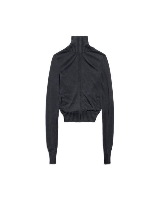 Balenciaga Black Bb Paris Icon Knotted Fitted Zip-up Jacket