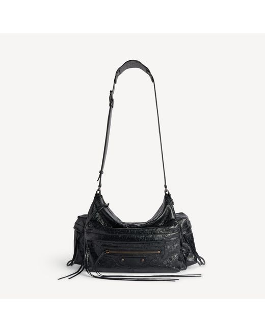 Balenciaga Black Le City Multipocket Crossbody Bag Medium for men