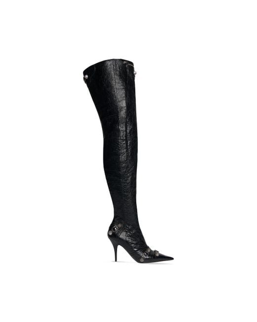 Balenciaga Cagole 90 mm Overknee-Stiefel Schwarz in Black für Herren
