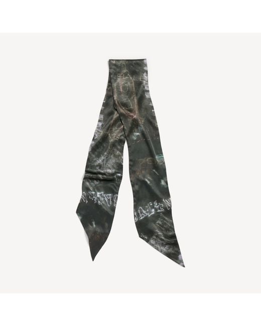 Balenciaga Green Washed Crayon Scarf