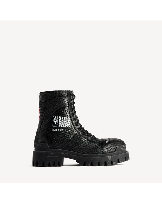 Balenciaga Black Nba Collaboration Combat Strike Boot for men