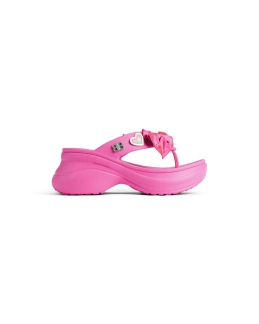 Balenciaga Pink Crocs Thong Jibbitz