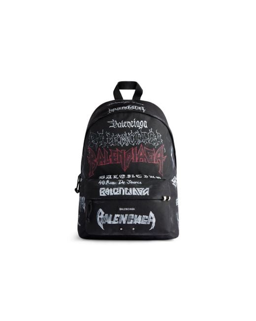 Balenciaga Black Explorer Backpack Diy Metal Allover for men