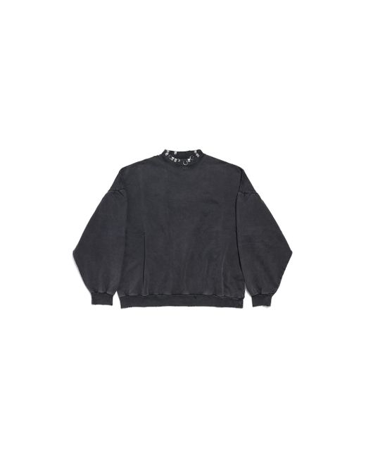 Balenciaga Pierced Round Sweatshirt Oversized in Blue | Lyst