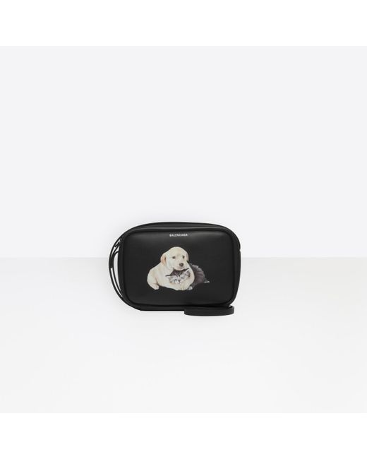 Balenciaga Black Puppy And Kitten Everyday Camera Bag S