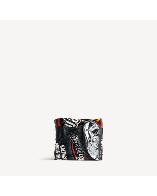 Balenciaga Black Chips Square Folded Wallet for men