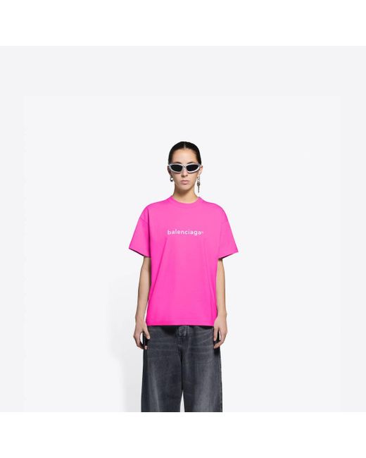 Balenciaga New Copyright Medium Fit T-shirt in Pink | Lyst