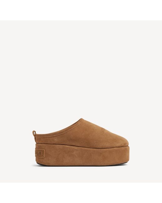 Balenciaga Brown Alaska Soft Platform Clogs