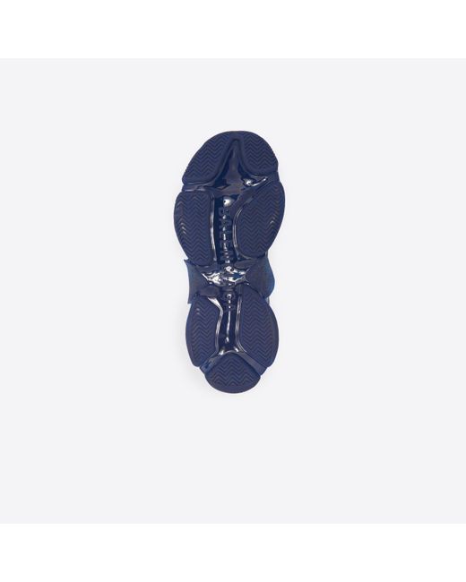 balenciaga triple s clear sole sneakers in navy blue