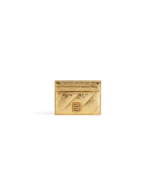 Balenciaga Natural Crush Card Holder Metallized Quilted