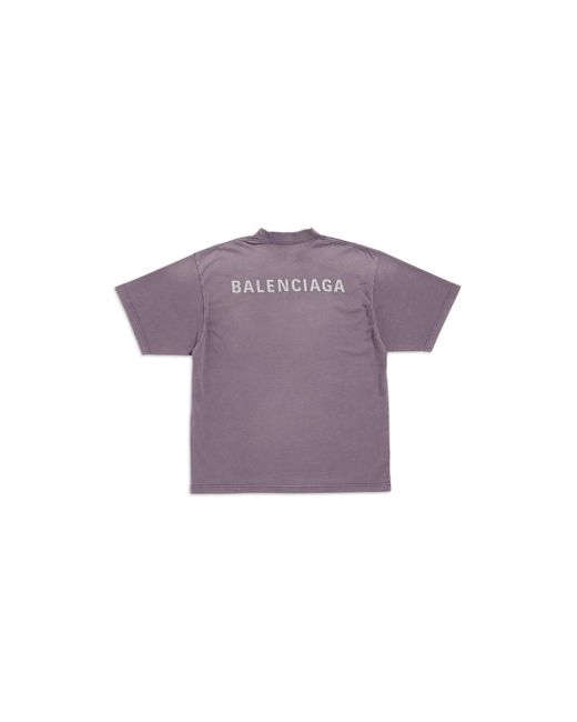 Balenciaga Purple Logo-print Cotton T-shirt for men