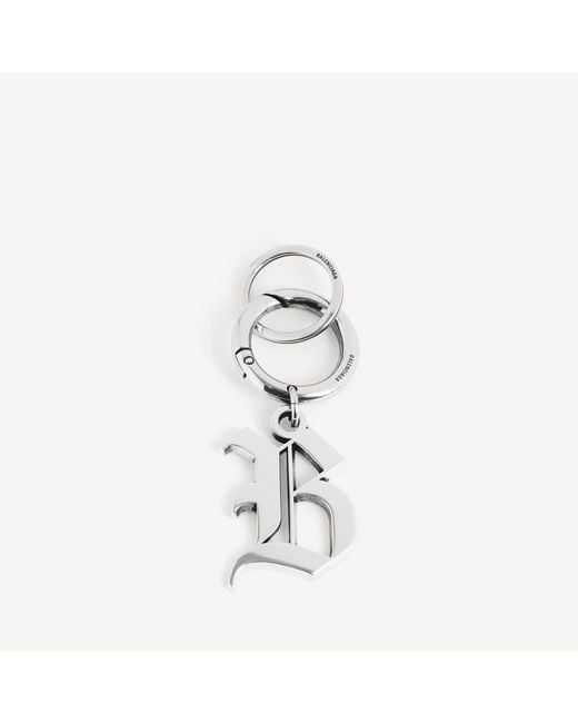 Balenciaga White Melrose B Keychain
