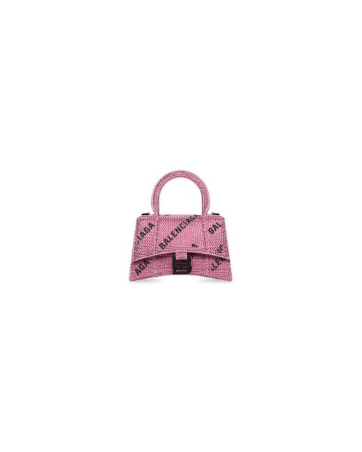 balenciaga hourglass wallet on chain pink