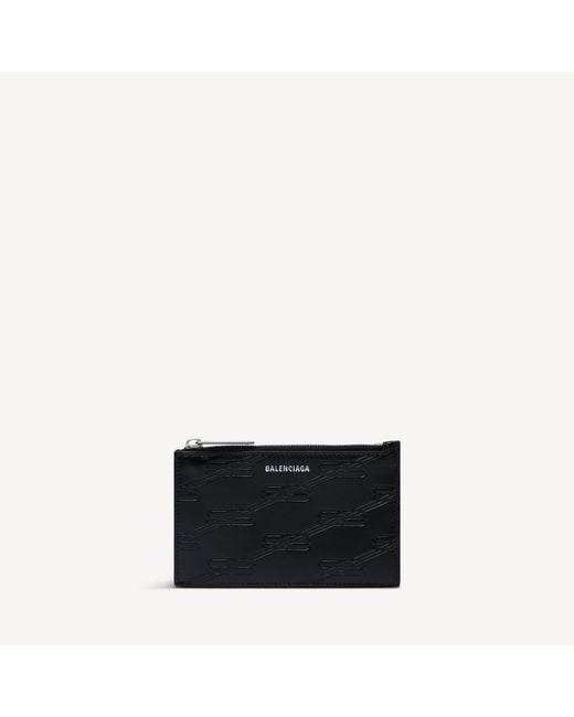Balenciaga Black Embossed Monogram Long Coin And Card Holder Box for men