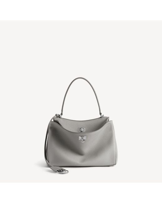 Balenciaga Gray Rodeo Handbag Small Grained Calfskin