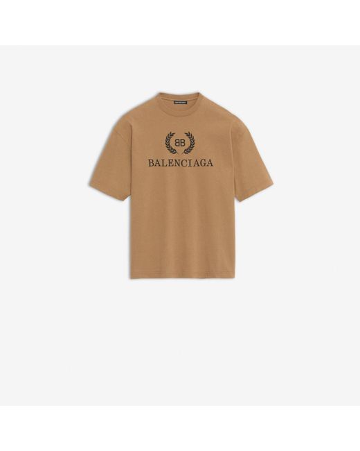 Balenciaga T-shirt Aus Baumwolljersey "laurier" in Natural für Herren