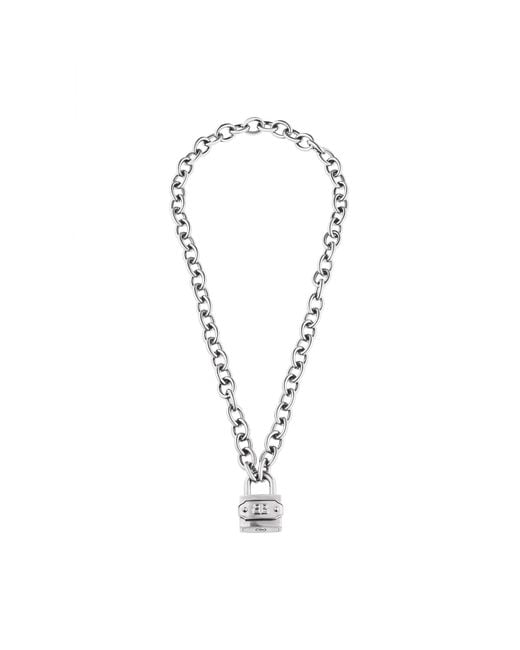 Balenciaga Metallic Bb Padlock Necklace
