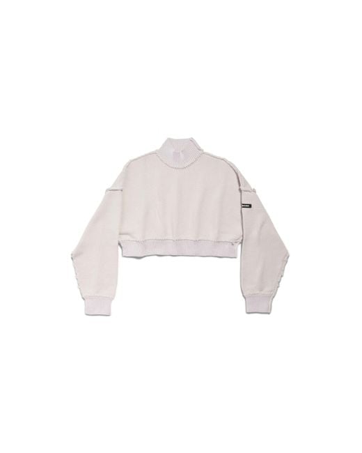 Balenciaga White Large Cropped Sweater