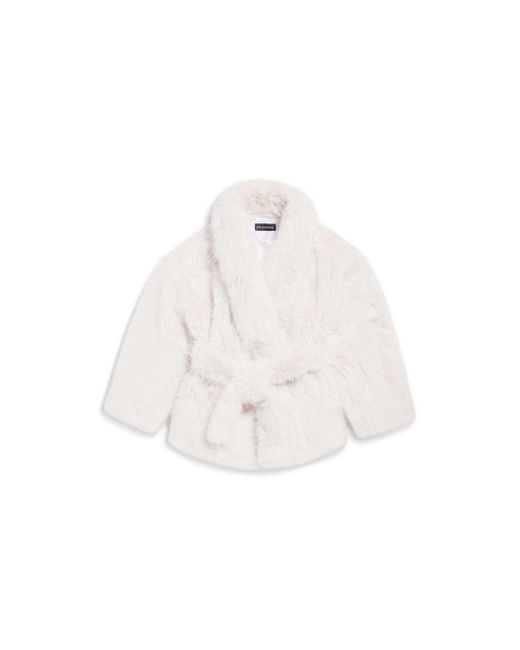 Balenciaga White Cocoon Belted Coat