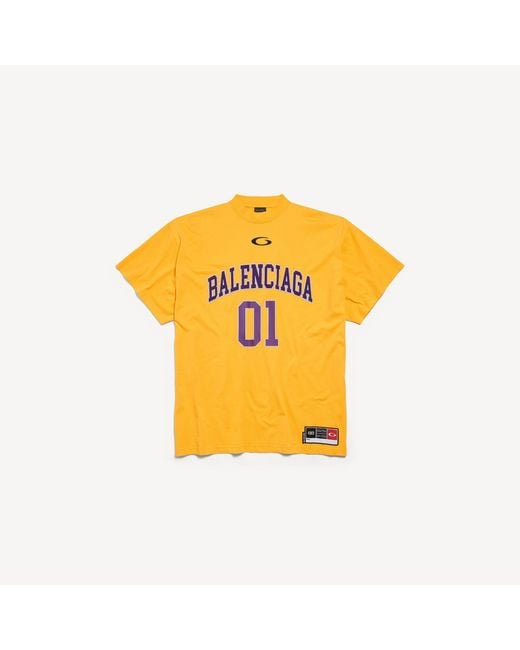 Balenciaga Yellow Basketball Oversized T-Shirt for men