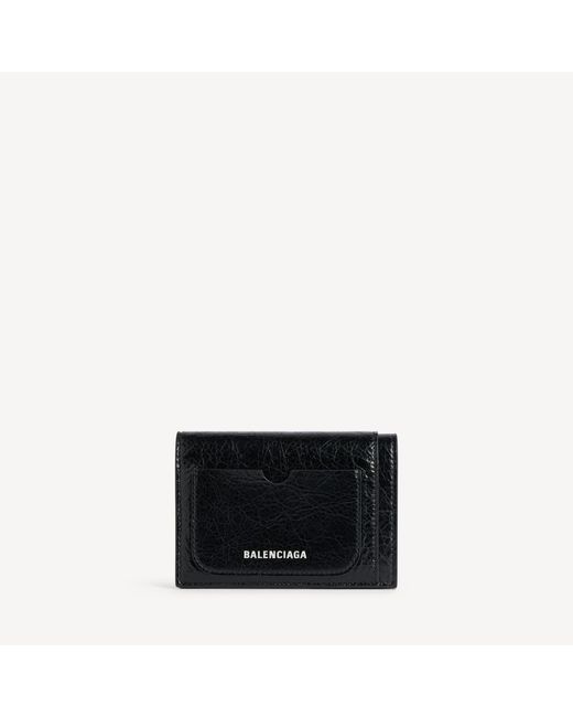 Balenciaga Black Superbusy Vertical Bifold Wallet for men