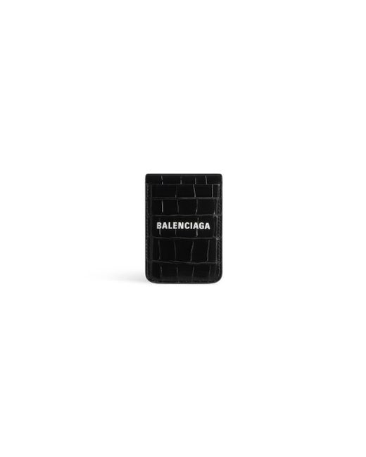 Balenciaga Cash Card Holder Crocodile Embossed in Black Lyst