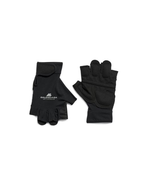 Balenciaga Black Activewear Open Finger Gloves