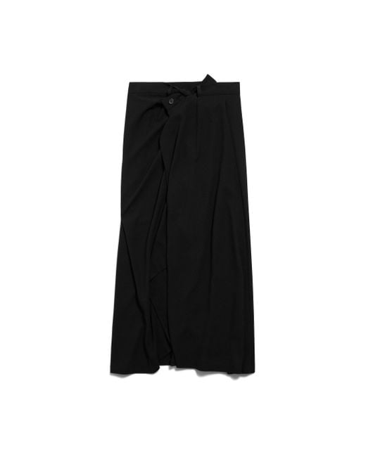 Balenciaga Black Draped Tailored Skirt