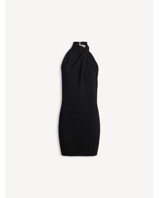 Balmain Black Flowing Jersey Open-Back Dress