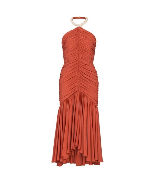 Balmain Red Crepe Shell Dress