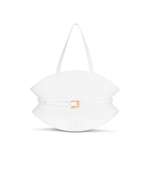 Balmain White Medium Shuffle Bag