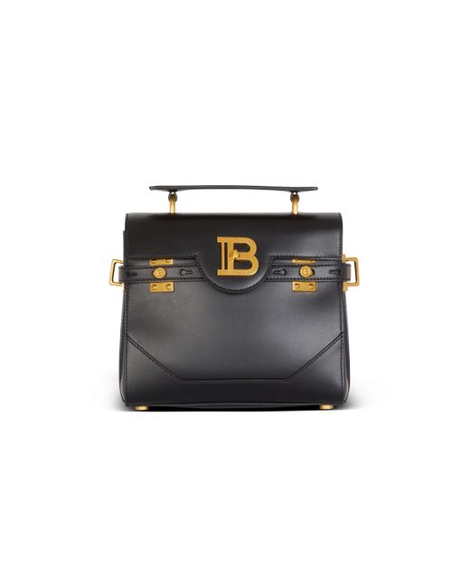Balmain Black Smooth Leather B-Buzz 23 Bag