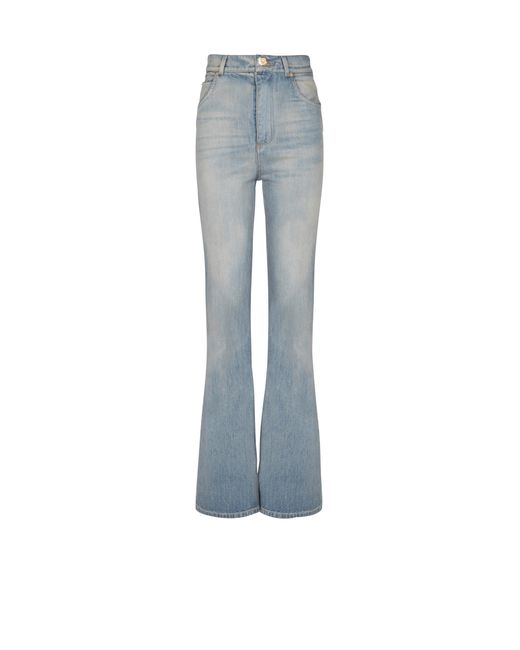 Balmain Blue Flared-Fit Denim Jeans