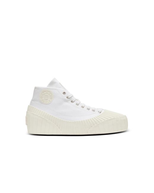 Balmain White Riff Low Canvas Sneakers for men