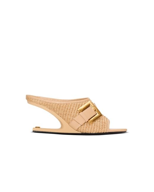 Balmain White Anthem No Wedge Mules