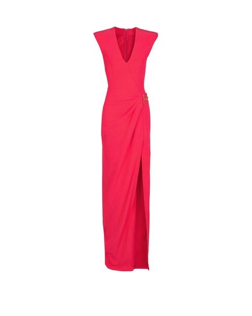 high heels red dress V-Neck Long Prom Dress with Lace-Up Back Red / 2XLarge